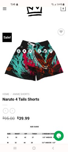 Naruto 4 Tails Shorts photo review